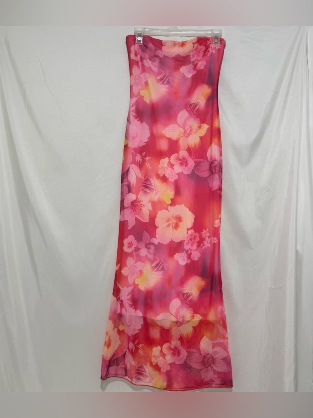 See You Monday Floral Strapless Maxi Dress Size L
